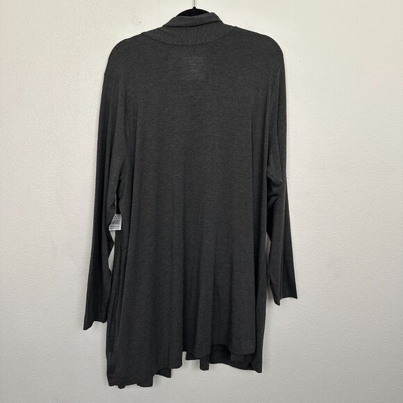 NWT Torrid Super Soft Open Front Duster Cardigan Gray Warterfall Long Women's 3X - Picture 8 of 9